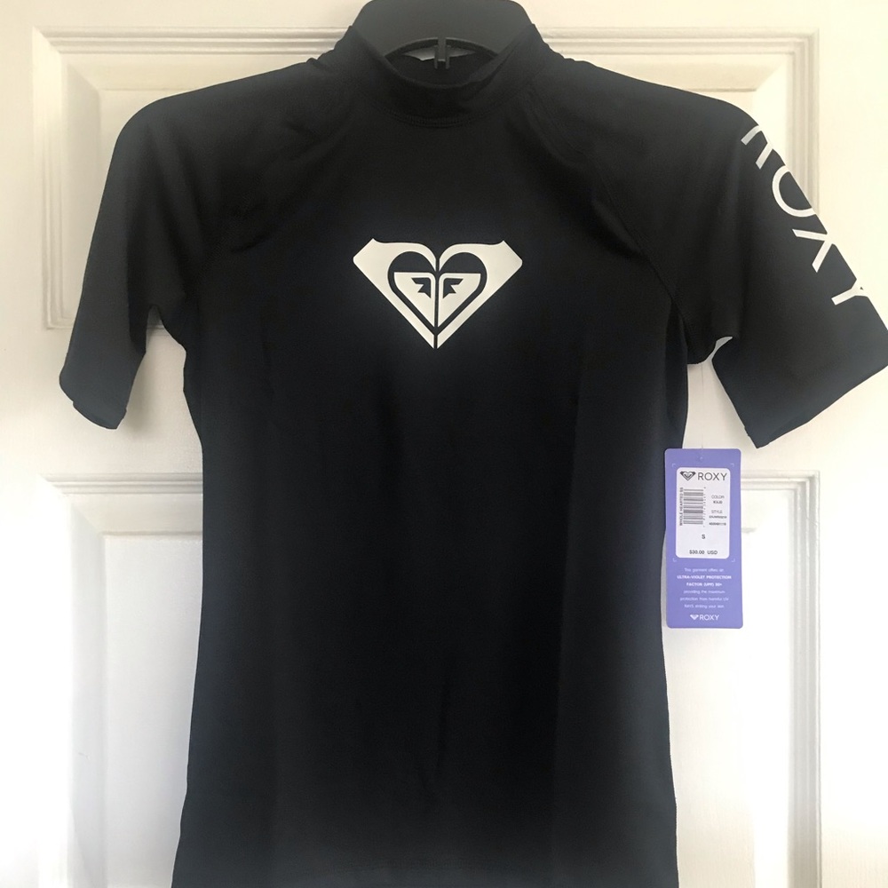 Juniors ROXY Black Rashguard NWT Size Small